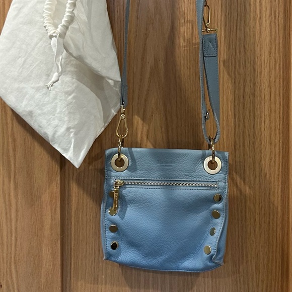 Hammitt Tony Light Blue Crossbody Bag with Gold Details - Picture 2 of 9